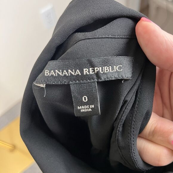 Banana Republic Shirt Dress Womens Zero Shift Button Mini Belted Black - Picture 6 of 13